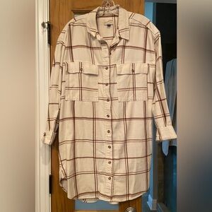 Universal Thread Cream and Brown Checkered Dress